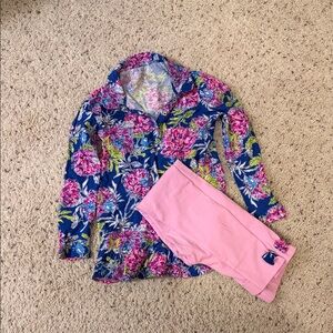 Lilly Pulitzer Girl’s Matching Set - Blue and Pink Floral